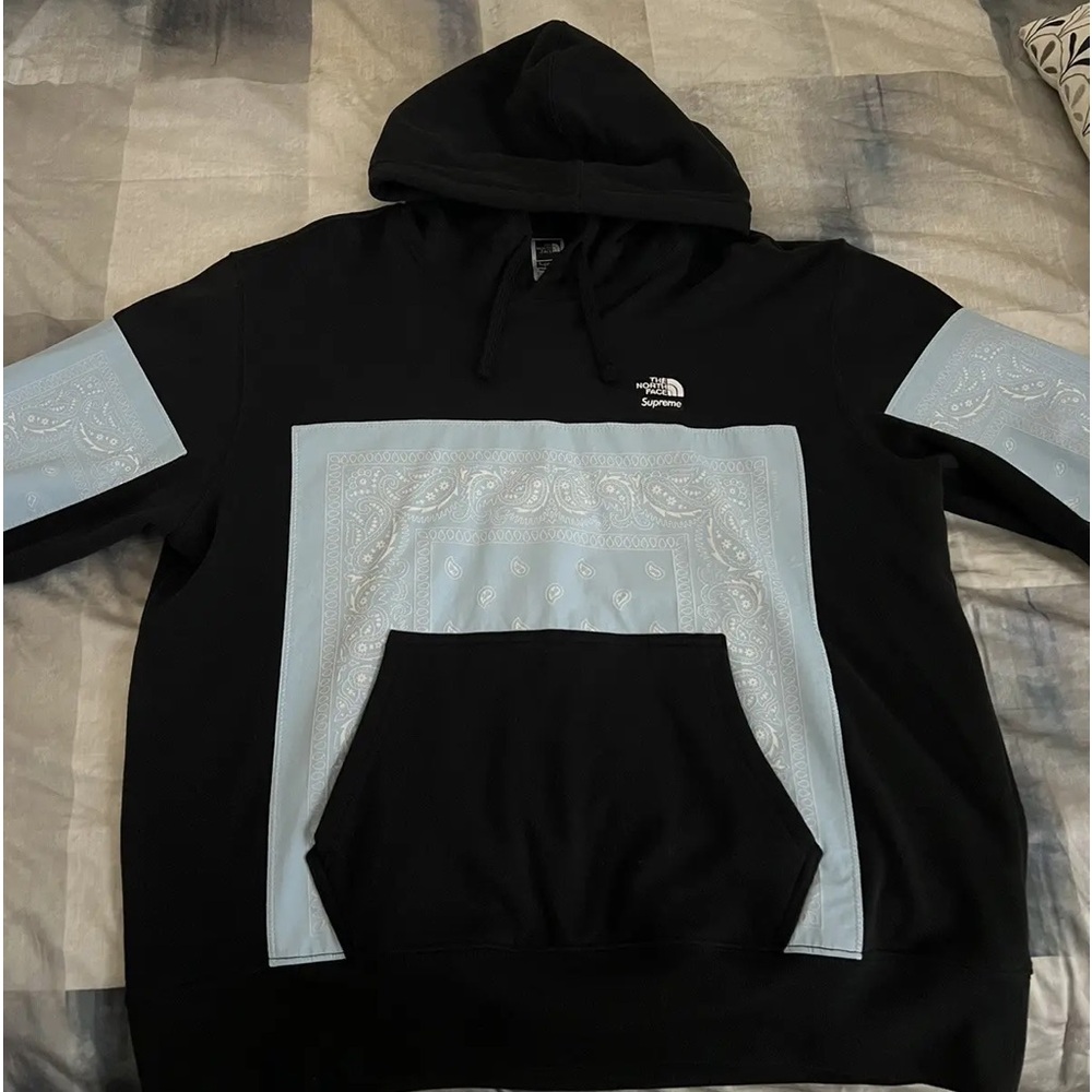 Supreme x North Face Bandana Hoodie - Blue